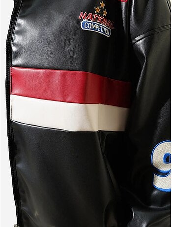 Giubbotto bomber oversize in similpelle color block bdart