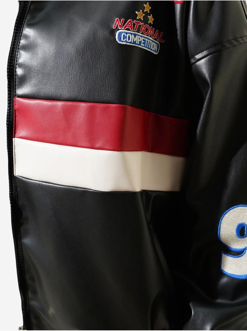Giubbotto bomber oversize in similpelle color block bdart Nero - Kiabi