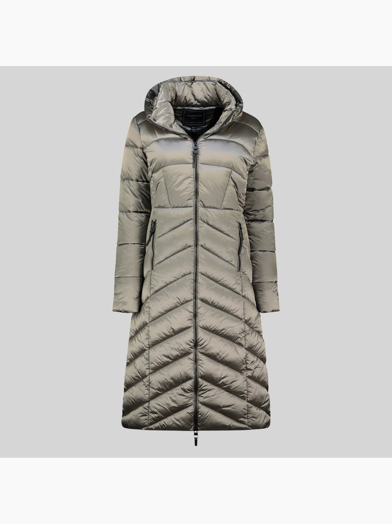 Giubbotto con cappuccio blanche long – geographical norway Grigio chiaro - Kiabi
