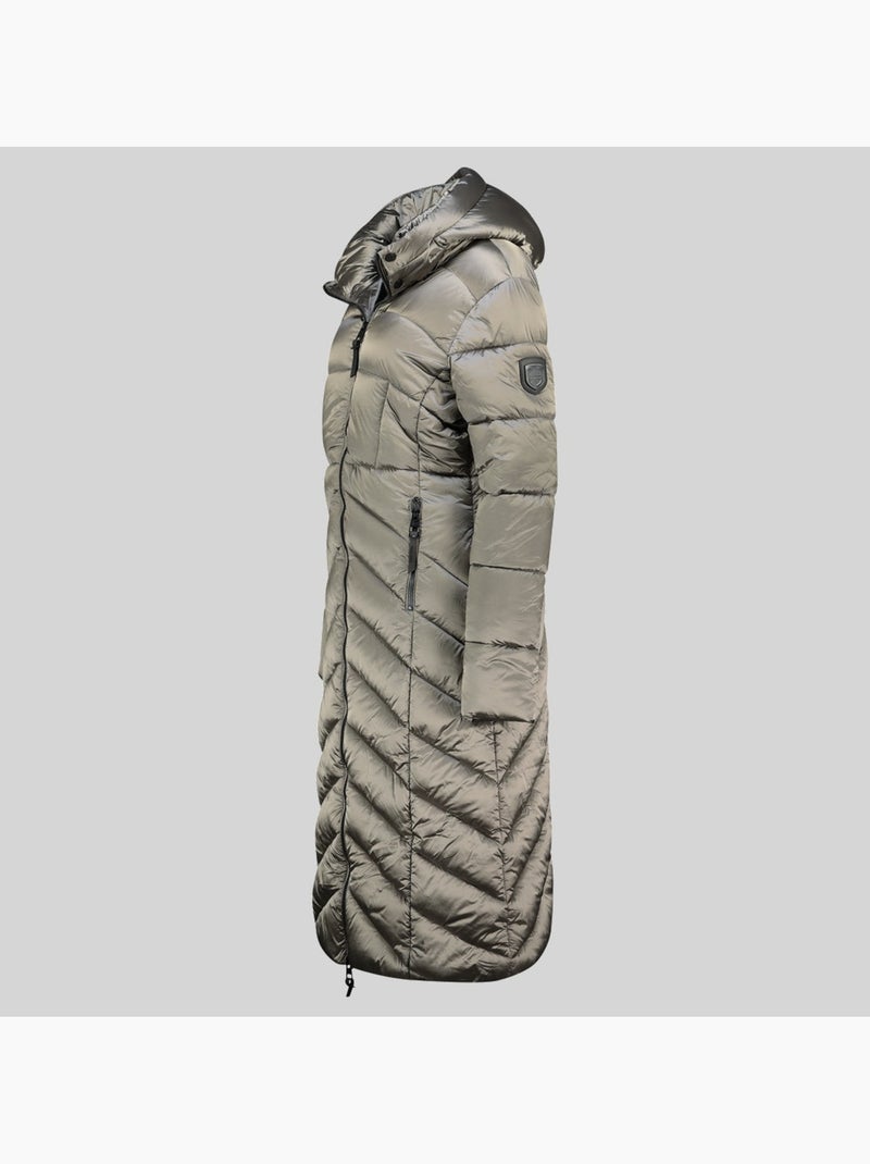 Giubbotto con cappuccio blanche long – geographical norway Grigio chiaro - Kiabi