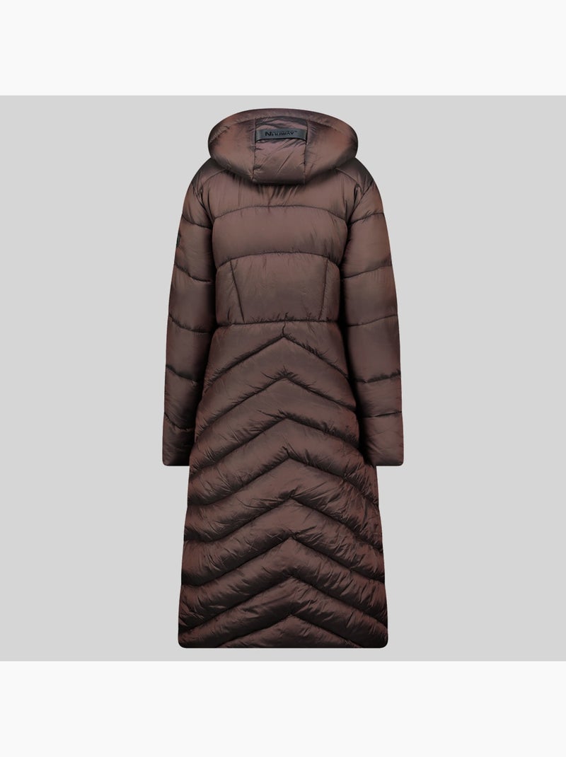 Giubbotto con cappuccio blanche long – geographical norway Marrone scuro - Kiabi