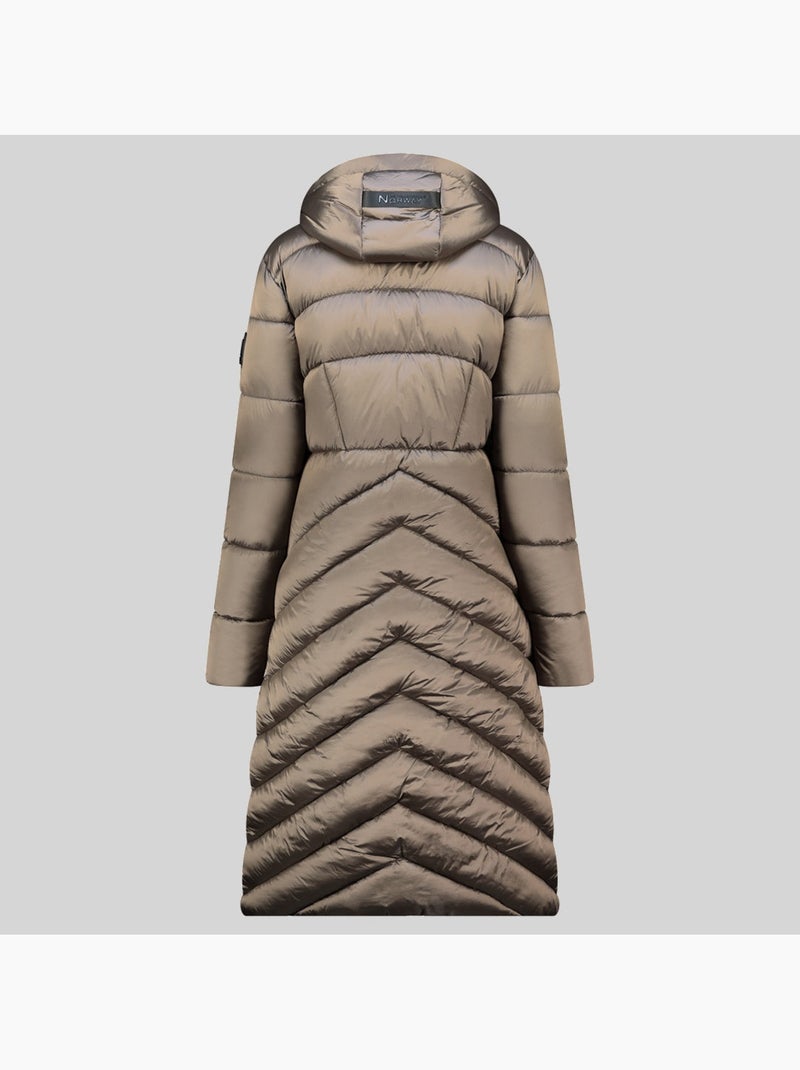 Giubbotto con cappuccio blanche long – geographical norway Tortora - Kiabi