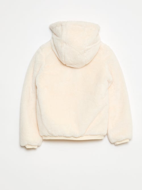 Giubbotto con cappuccio e zip in ecopelliccia - Kiabi