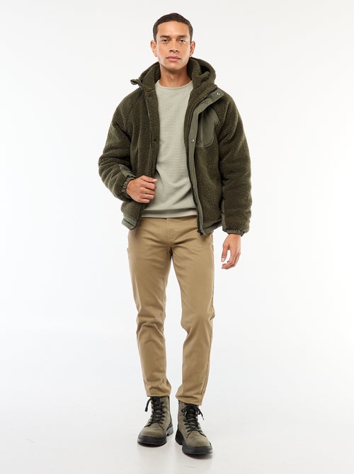 Giubbotto con cappuccio effetto montone - Kiabi