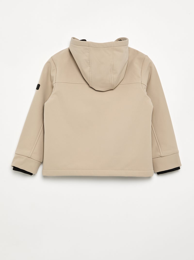 Giubbotto con cappuccio foderato in micropile Beige - Kiabi