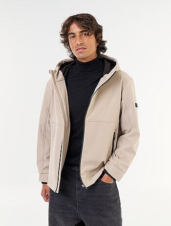 Giubbotto con cappuccio in neoprene foderato in micropile