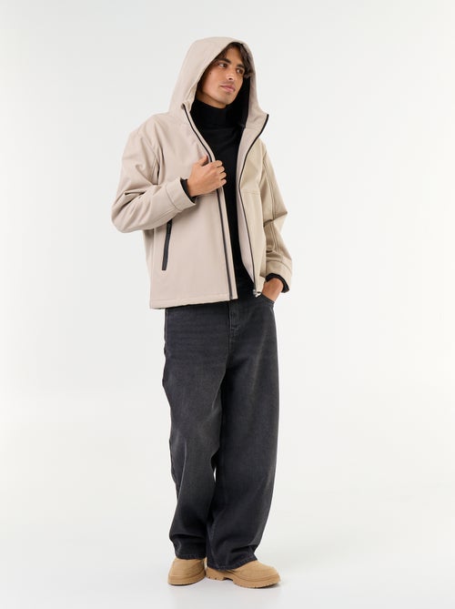 Giubbotto con cappuccio in neoprene foderato in micropile - Kiabi