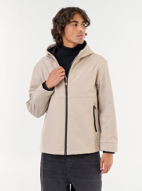 Giubbotto con cappuccio in neoprene foderato in micropile - Kiabi