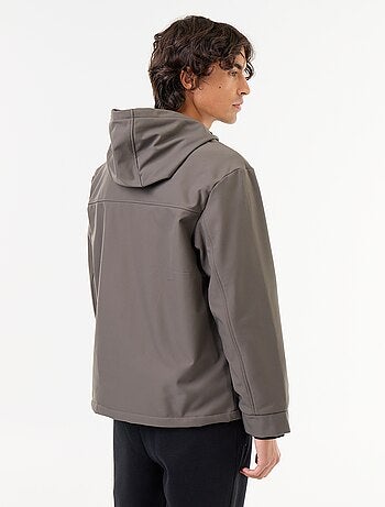 Giubbotto con cappuccio in neoprene foderato in micropile