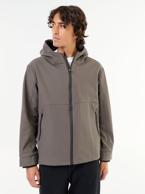 Giubbotto con cappuccio in neoprene foderato in micropile - Kiabi