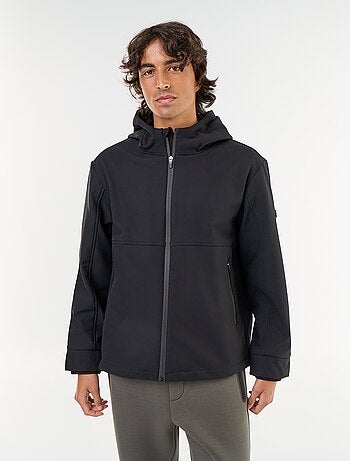 Giubbotto con cappuccio in neoprene foderato in micropile