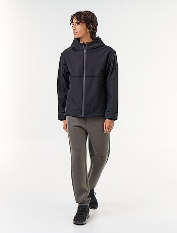 Giubbotto con cappuccio in neoprene foderato in micropile