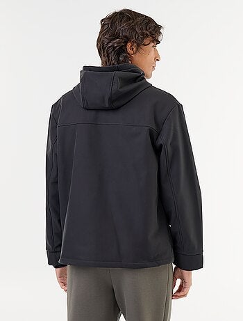 Giubbotto con cappuccio in neoprene foderato in micropile