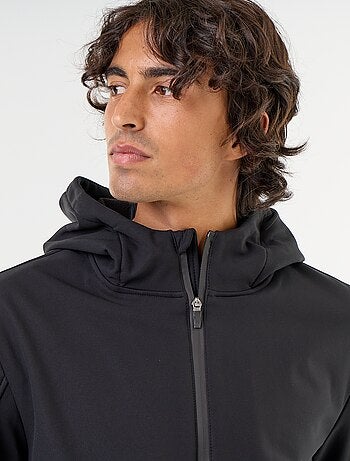 Giubbotto con cappuccio in neoprene foderato in micropile