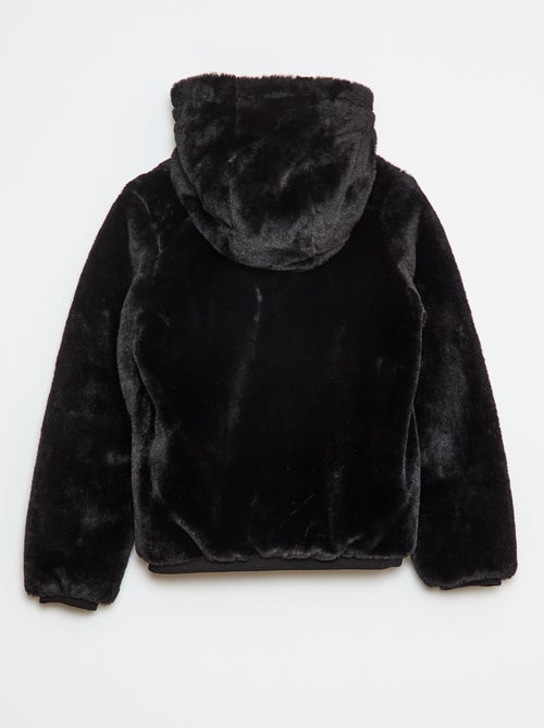 Giubbotto con zip e cappuccio in ecopelliccia - Kiabi