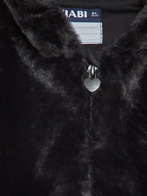 Giubbotto con zip e cappuccio in ecopelliccia - Kiabi