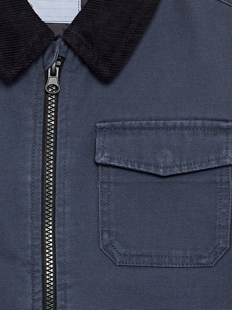 Giubbotto corto con collo in velluto a contrasto Blu - Kiabi