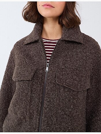 Giubbotto corto effetto bouclé, mo fashion