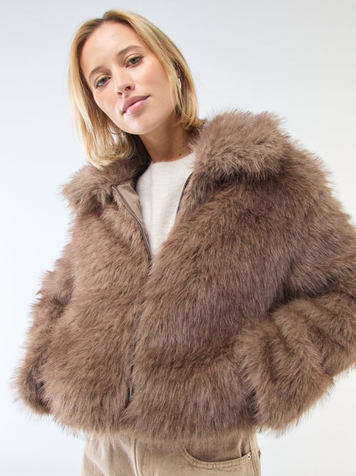 Giubbotto corto effetto pelliccia - Kiabi