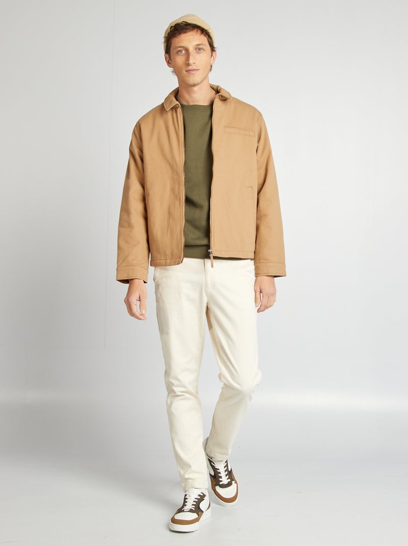 Giubbotto corto in cotone pesante BEIGE - Kiabi