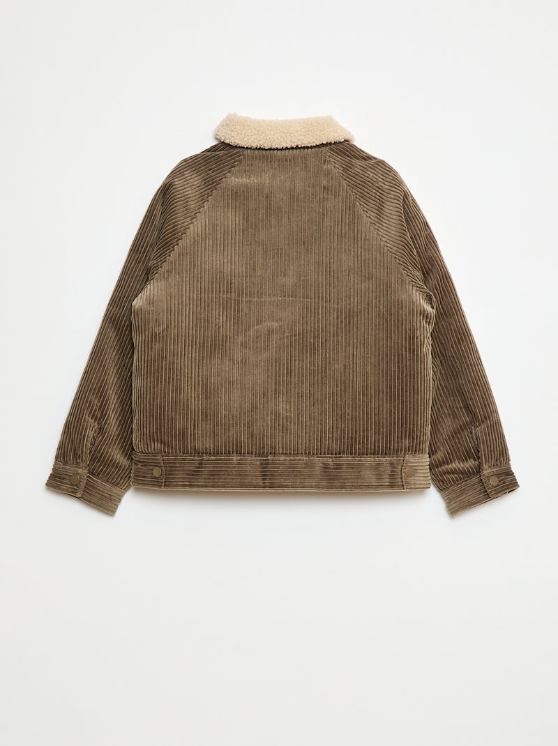 Giubbotto corto in velluto a coste Kaki - Kiabi