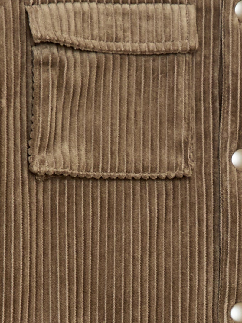 Giubbotto corto in velluto a coste Kaki - Kiabi