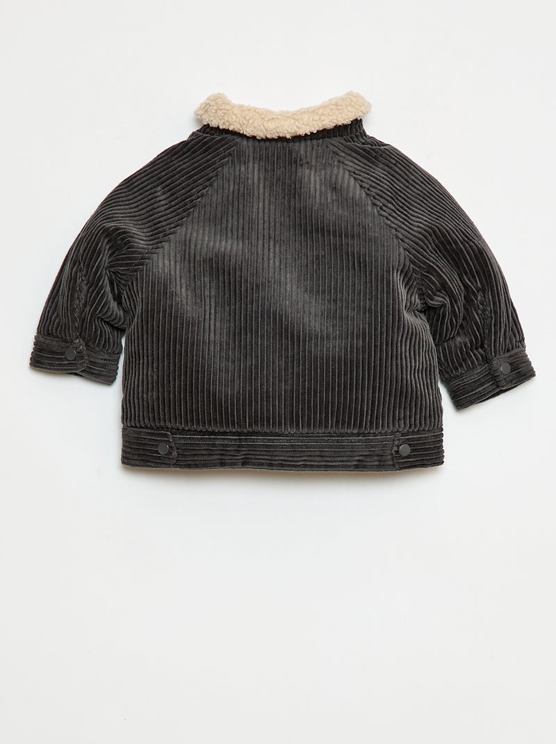 Giubbotto corto in velluto foderato Nero - Kiabi