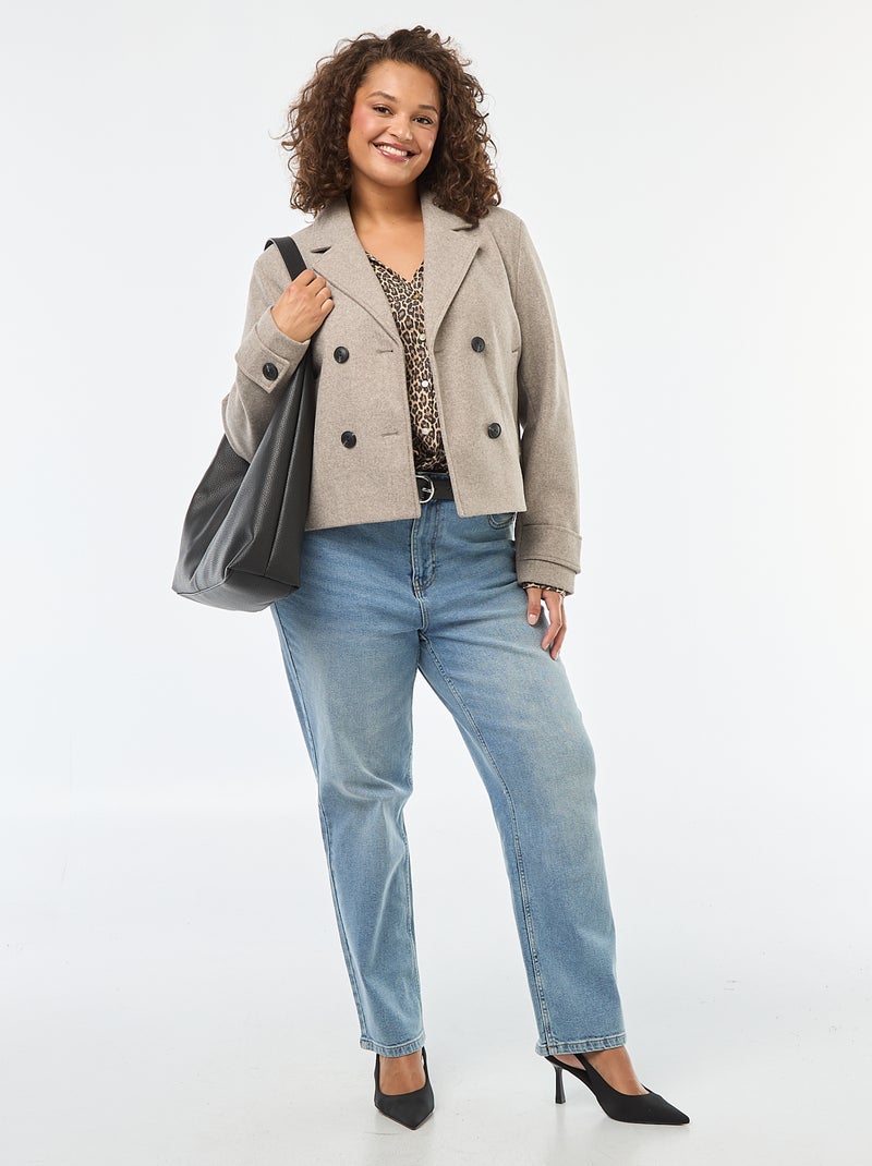 Giubbotto corto tipo lana con 2 tasche Beige - Kiabi