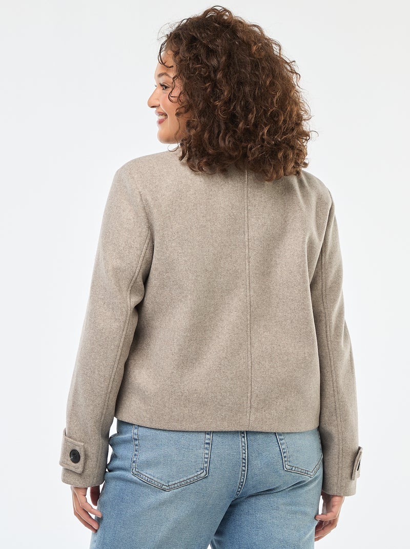 Giubbotto corto tipo lana con 2 tasche Beige - Kiabi