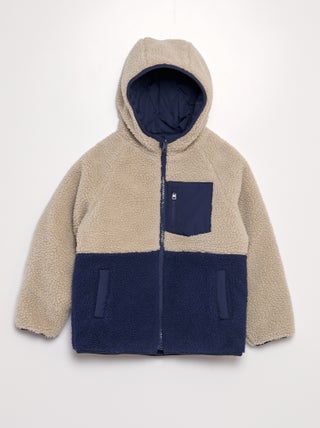 Giubbotto double face in sherpa