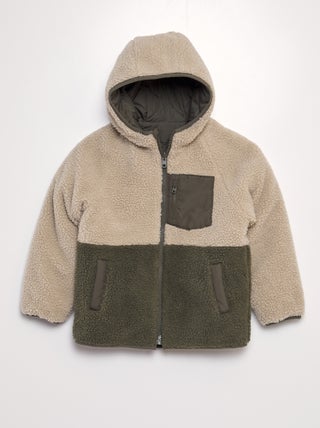 Giubbotto double face in sherpa