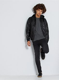 Giubbotto ecopelle con cappuccio - Kiabi