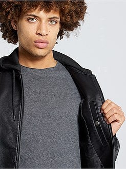 Giubbotto ecopelle con cappuccio - Kiabi