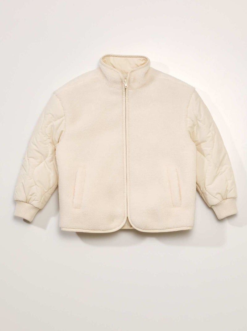 Giubbotto effetto montone stile piumino BIANCO - Kiabi