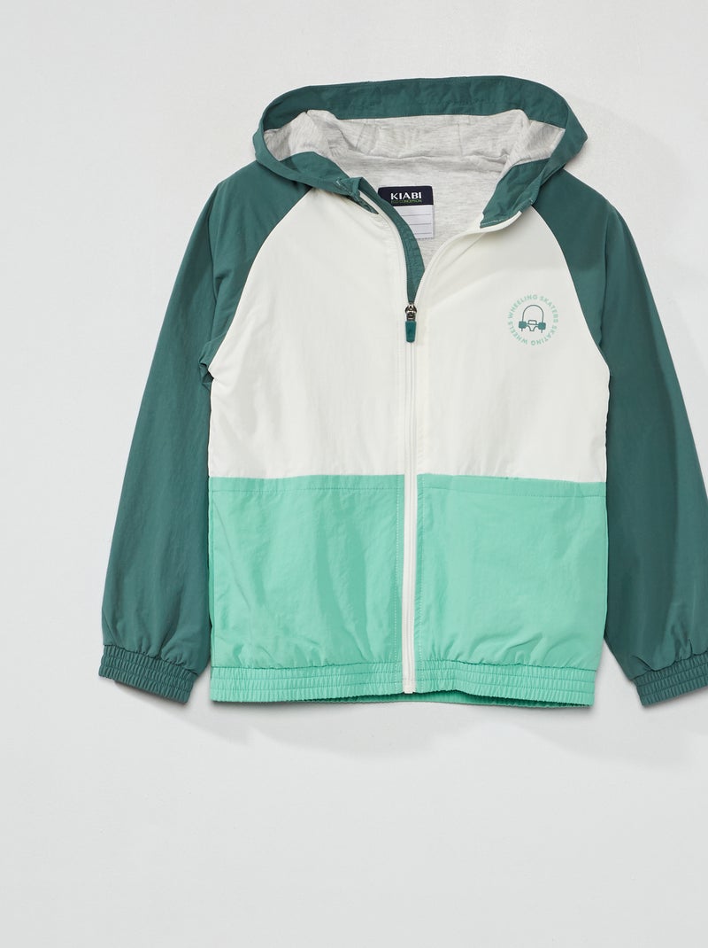 Giubbotto impermeabile color block VERDE - Kiabi