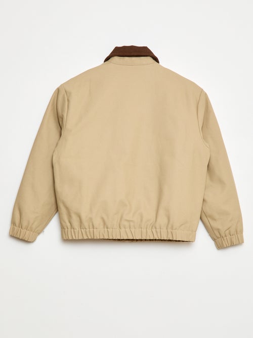 Giubbotto in cotone con collo a coste - Kiabi