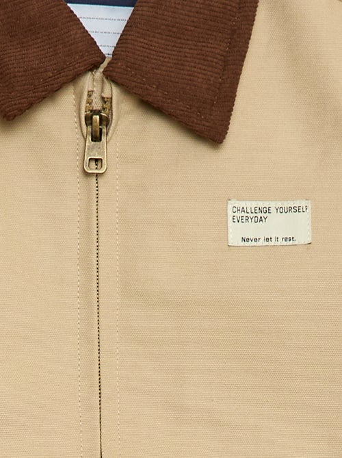 Giubbotto in cotone con collo a coste - Kiabi