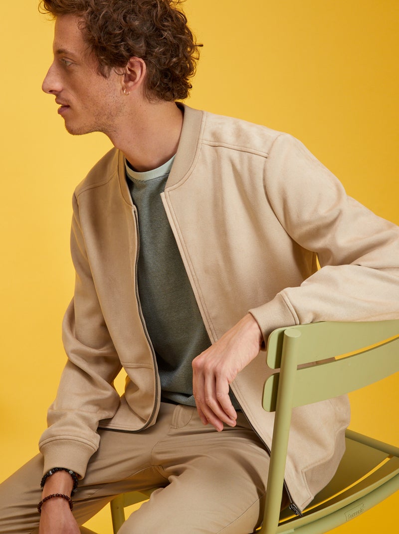 Giubbotto in finto camoscio BEIGE - Kiabi