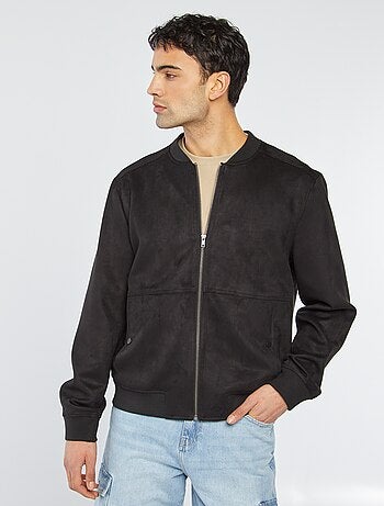 Giubbotto in finto camoscio con zip