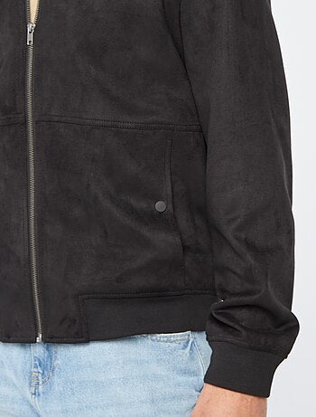 Giubbotto in finto camoscio con zip