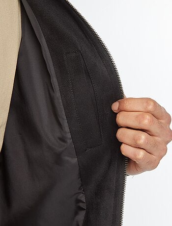 Giubbotto in finto camoscio con zip