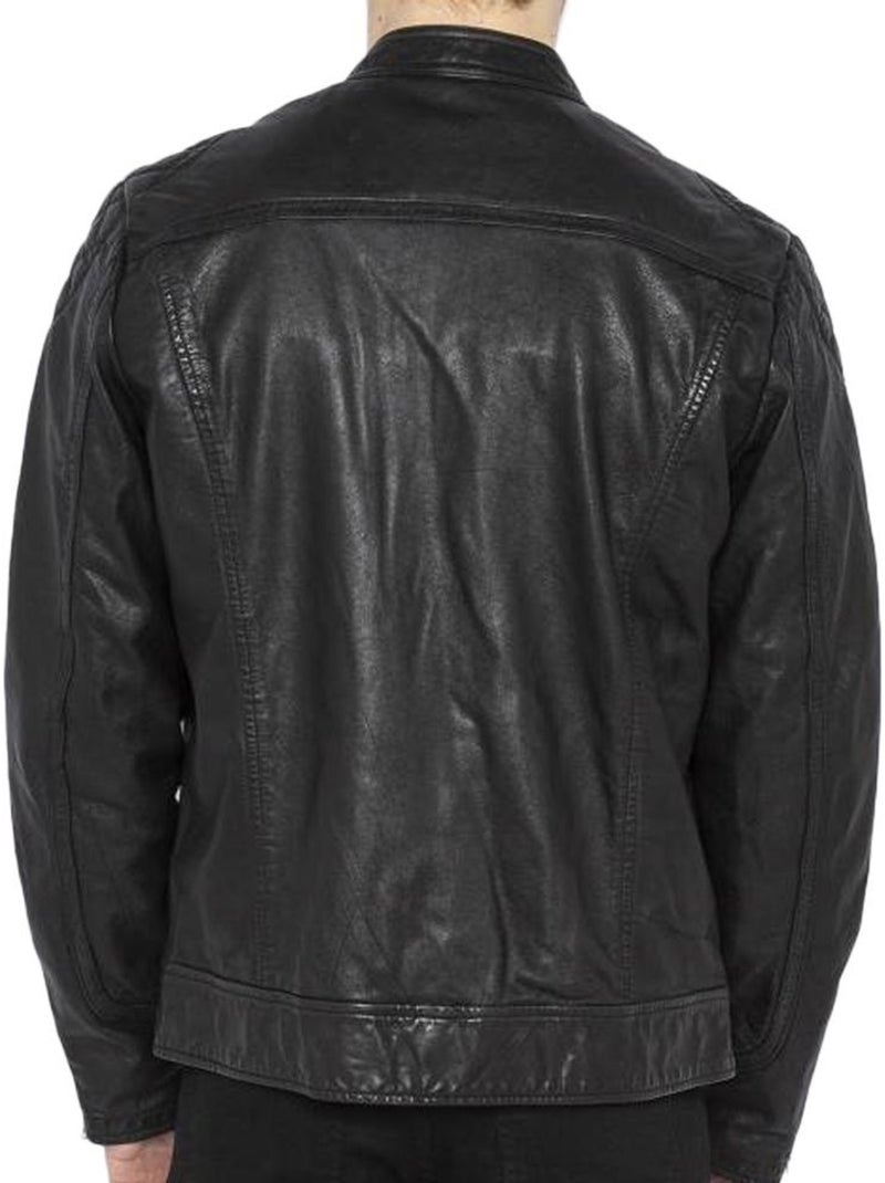 Giubbotto in Pelle da Uomo Schott Nero - Kiabi