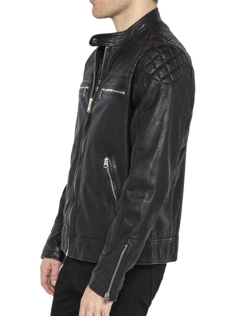 Giubbotto in Pelle da Uomo Schott Nero - Kiabi