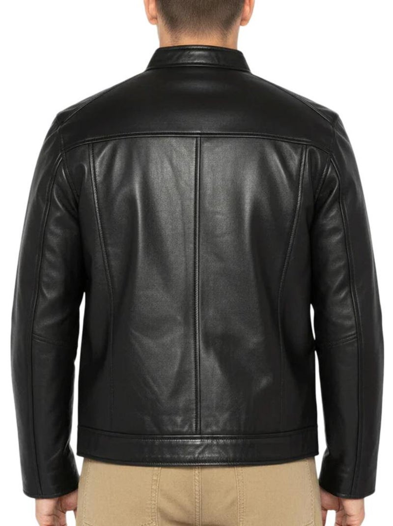 Giubbotto in Pelle da Uomo Schott Nero - Kiabi
