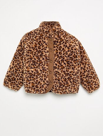 Giubbotto in pelliccia sintetica \'leopardata\'