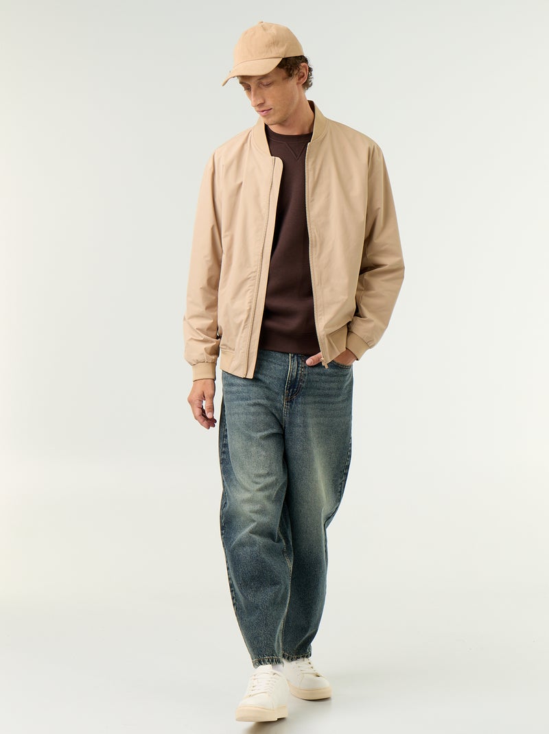 Giubbotto leggero tinta unita con zip Beige - Kiabi