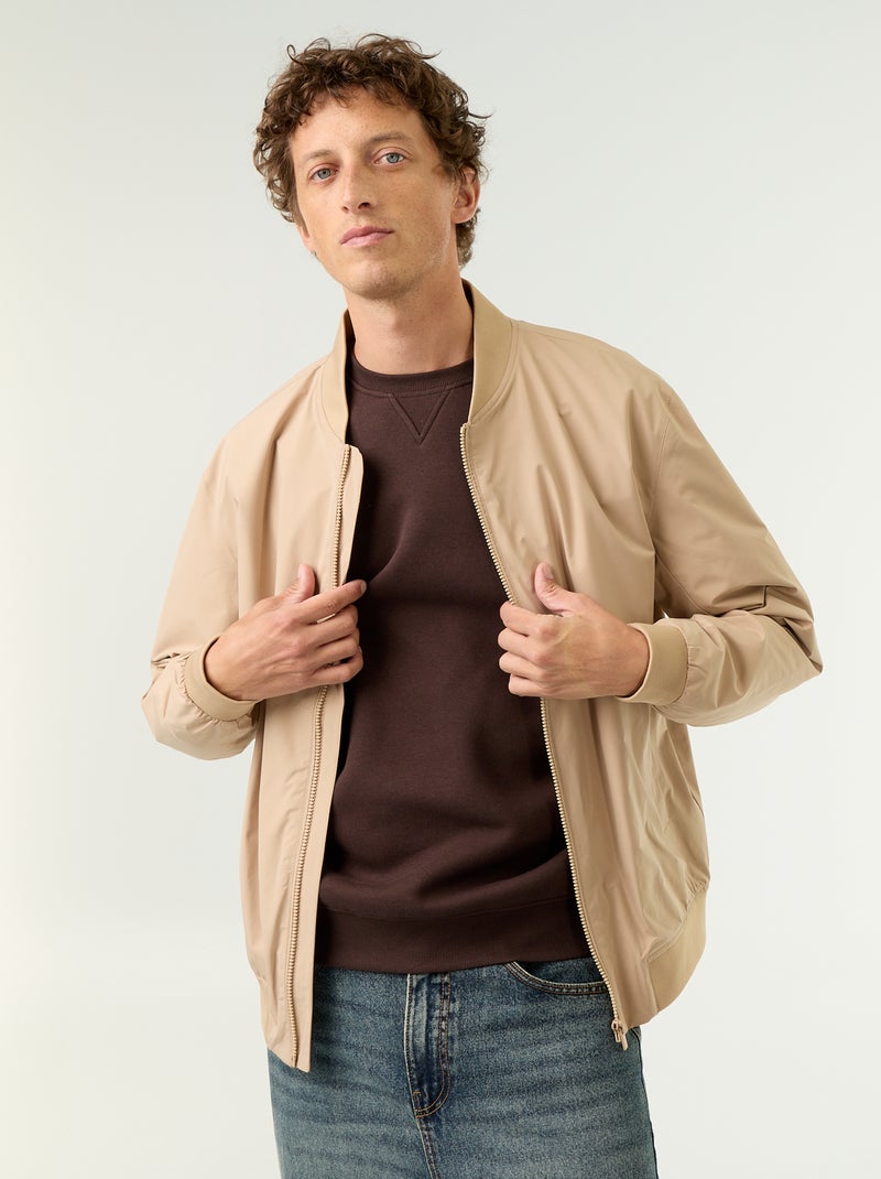 Giubbotto leggero tinta unita con zip Beige - Kiabi