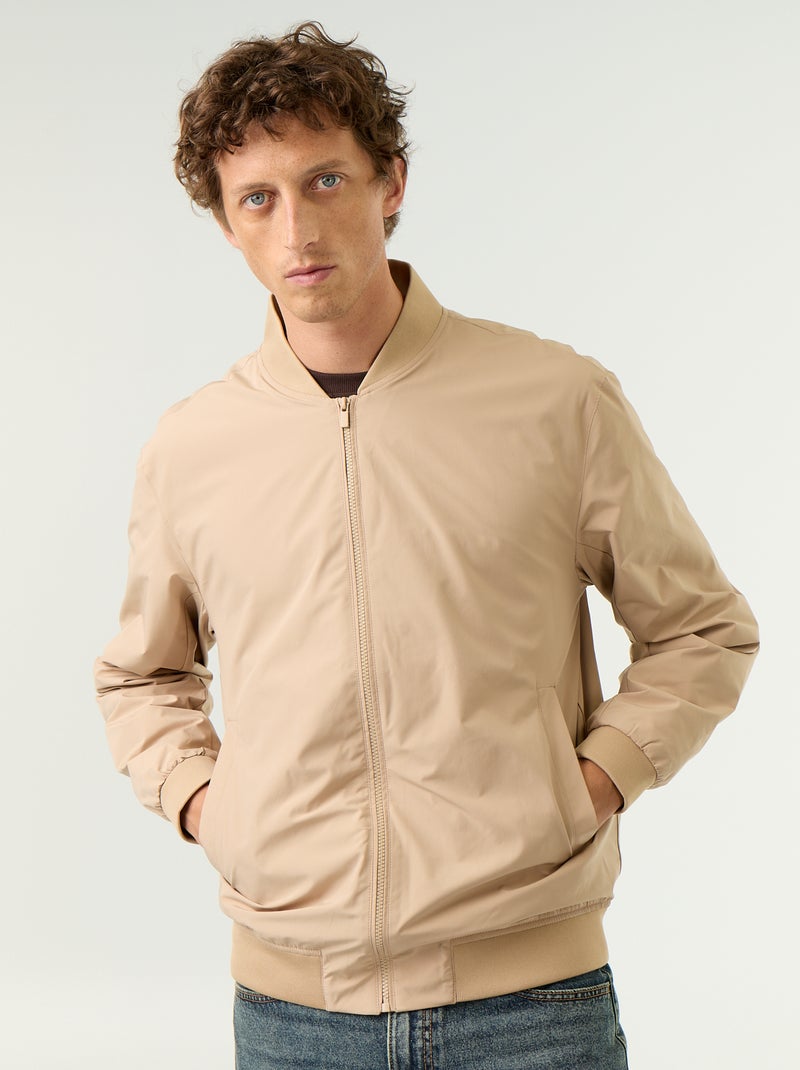 Giubbotto leggero tinta unita con zip Beige - Kiabi