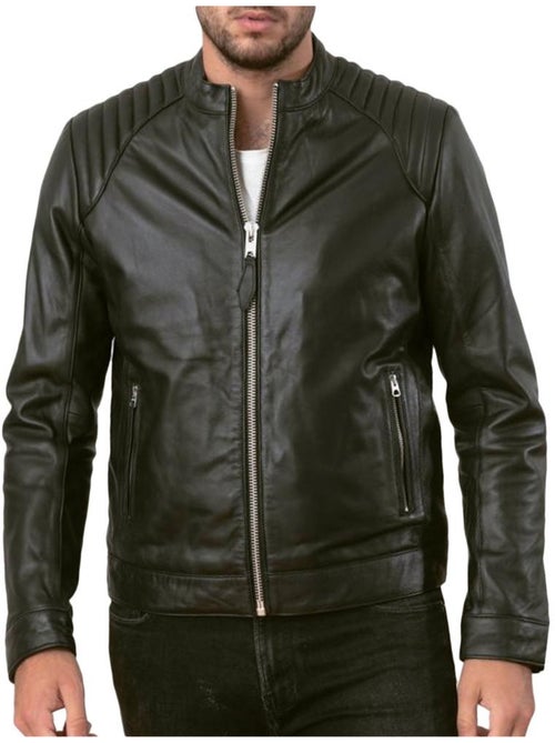 Giubbotto Moto Uomo in Pelle Schott - Kiabi