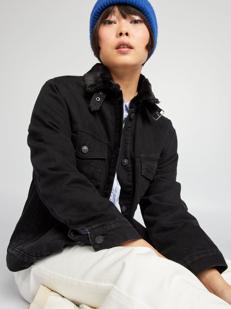 Giubbotto oversize in jeans Nero - Kiabi